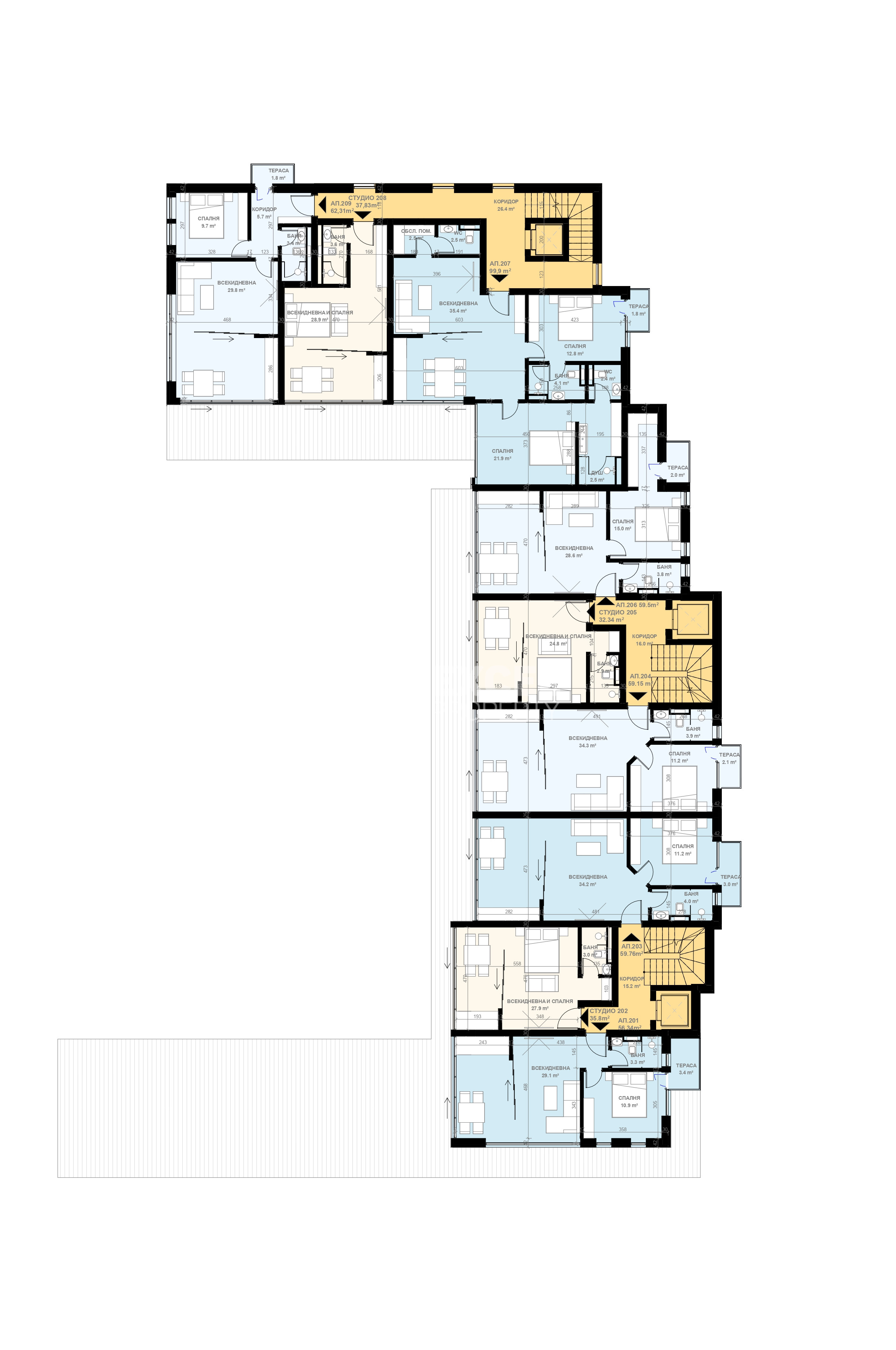 Комплекс Лоджия, Светиой Влас - двухкомнатнаия квартира с видом на море